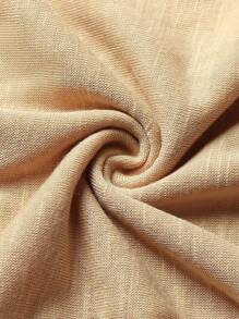 Manfinity Homme 男士简约时尚休闲日常短袖纯色T恤男装男士T恤男士T恤男士T恤上衣男士T恤 - 卡其色 - 查看 5