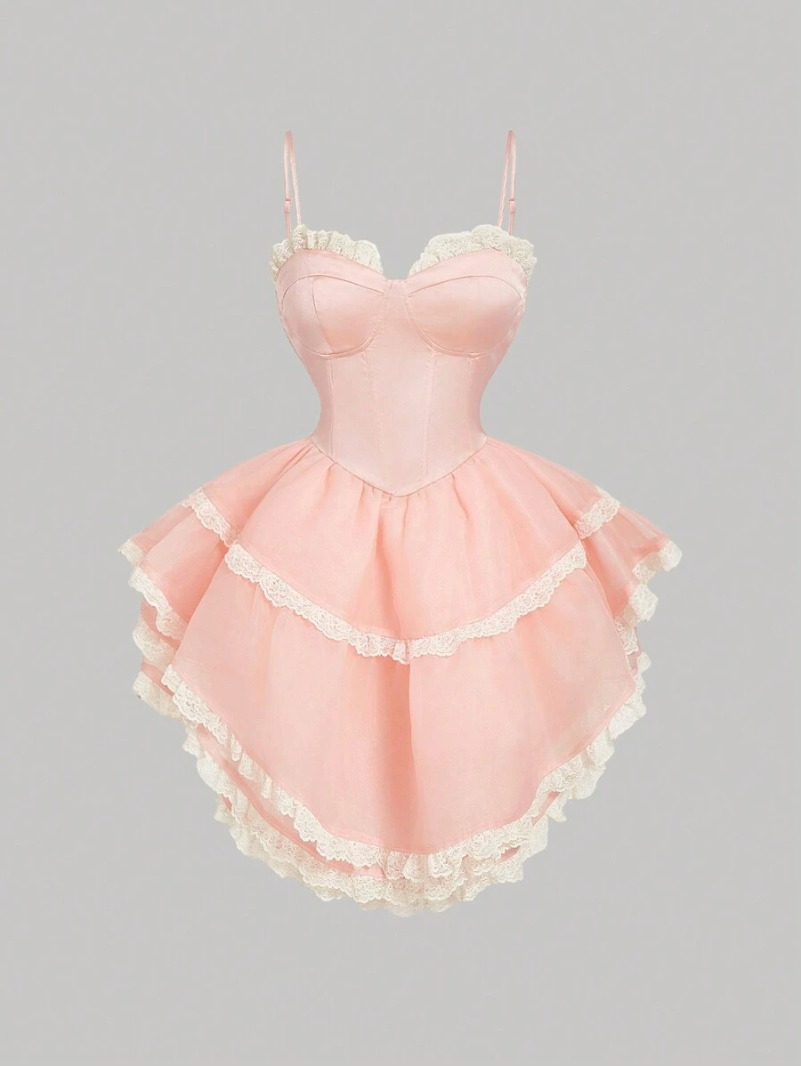 SHEIN MOD Váy ngắn giản dị đơn giản và thời trang cho nữ, mặc hàng ngày - Hồng - Xem 1