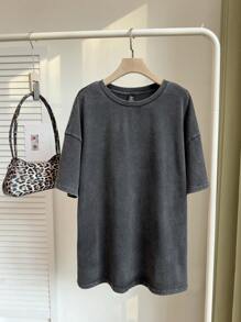 Comfortcana Ropa de mujer talla grande de los años 90, camisetas gráficas para mujer, camiseta de talla grande, camiseta casual de manga corta con estampado de letras, ropa de primavera y verano - Negro - Ver 5