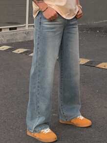 DAZY Solid Color Blue Straight Casual Jeans For Men Summer - Blue - View 7