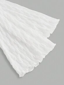 SHEIN ICON Casual Solid Color Asymmetrical Hem Blouse - White - View 4