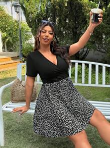 CovetEZ Plus Size Casual A-Line Summer Dress - Black - View 4