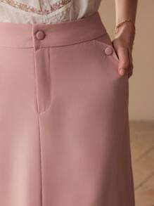 MOTF Falda A-Line con dobladillo dividido - Rosa - Ver 2