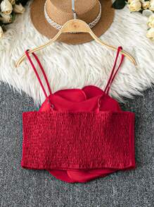 Chiquease 前卫花卉装饰短款紧身胸衣上衣，夏季时尚修身款