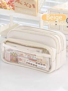 1 Pieza Bolsa de Papelería de Gran Capacidad de 21.5Cm*9.8Cm*12.5Cm, Bolsa de Lápices Creativa, Bolsa de Almacenamiento de Lápices y Bolígrafos, Bolsa de Almacenamiento Portátil de Cosméticos, Bolsa de Lápices Esencial para Volver a la Escuela, Adecuada para Oficina, Útiles Escolares, Regalos de Cumpleaños, Variedad de Colores, Volver a la Escuela, Útiles Escolares
