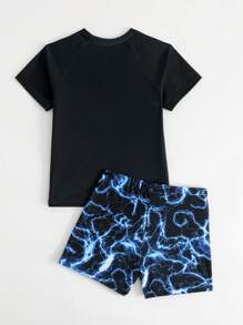 Boys' Dinosaur & Lightning Graphic Swimsuit Set - Multicolor - View 2