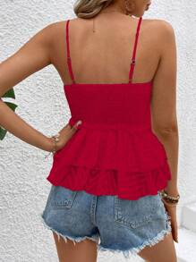 Breezaya 女士纯色荷叶边下摆吊带背心