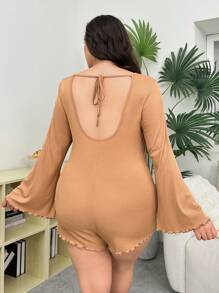 Mono ajustado de unicolor talla grande