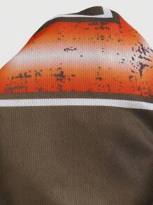 ROMWE MEN Prep 男式字母印花长袖二合一足球球衣款式 T 恤 - 彩色 - 查看 5