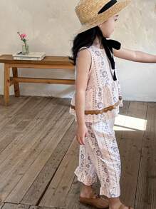 DAZY 2pcs/Set Young Girl Young Girl Fall Outfits - Beige - View 5