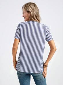 Miaspire Women's Casual & Commuting Striped Short Sleeve Shirt