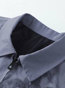 Manfinity Roghcode 男士休闲简约时尚夹克，适合日常穿着 - 紫色 - 查看 4