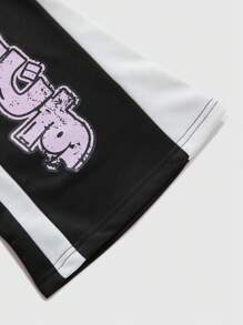 ROMWE MEN Men's Anime Print Drawstring Hooded Sweatshirt - Multicolor - View 8