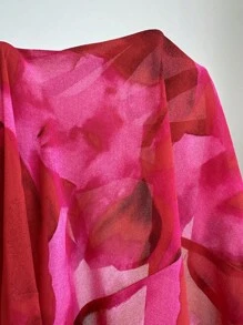 Elenzga Plus Size Women Batik Print Long Sleeve Single-Breasted Fashion Shirt Fall Cloth For Women - Hot Pink - View 6