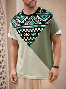 Manfinity RSRT 男士休闲短袖 T 恤，简约时尚，适合日常穿着 - 彩色 - 查看 1