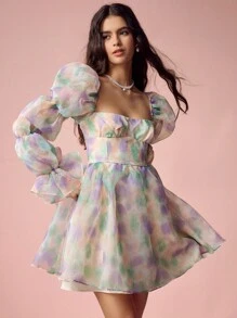 Enchnt 女士日常休闲简约时尚连衣裙 - 薄荷綠 - 查看 7