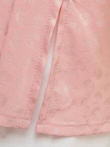 2pcs/Set Boy Button Up Long Sleeve Top And Pants Two-Piece Outfit - White - View 3