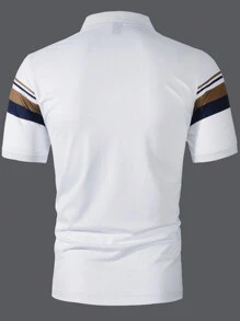 Manfinity Mode 男士条纹短袖休闲通勤 Polo 衫 - 彩色 - 查看 2