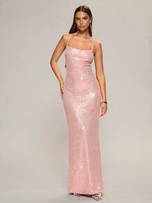 Glamine Vestido casual largo de mujer, simple y de moda para el uso diario - Rosa - Ver 4