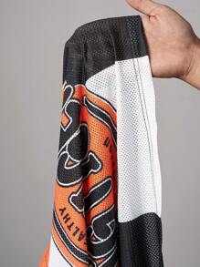 Slaydiva Women's Summer All-Match Casual T-Shirt, Versatile For Music Festivals, Boho Style, Easter, Nashville, Birthdays, Graduation, Students, Daily Wear, Holidays, Cruise Travel, Beach, Sunbathing, Minimalist, Sports, Mesh Printing, Streetwear, Letter Printing, Colorblock