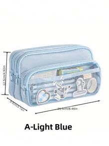 1 Pieza Bolsa de Papelería de Gran Capacidad de 21.5Cm*9.8Cm*12.5Cm, Bolsa de Lápices Creativa, Bolsa de Almacenamiento de Lápices y Bolígrafos, Bolsa de Almacenamiento Portátil de Cosméticos, Bolsa de Lápices Esencial para Volver a la Escuela, Adecuada para Oficina, Útiles Escolares, Regalos de Cumpleaños, Variedad de Colores, Volver a la Escuela, Útiles Escolares