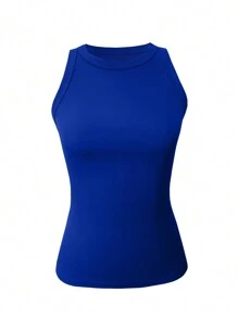 INAWLY Conjunto de camiseta y pantalones cortos casuales de unicolor para mujer en verano