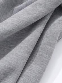 Dazy-Less 优雅商务休闲拼色扭纹设计高开叉中长款连衣裙，适合女士老式风格太阳裙 - 灰色 - 查看 8