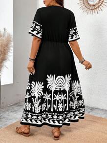 SHEIN Clasi 大码简约休闲日常连衣裙 - 黑色 - 查看 2