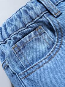 Pantalones vaqueros ajustados con parche y bolsillos tipo cargo para niños preadolescentes, nueva moda