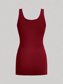 SHEIN Essnce 3pcs/Set Women Long Knit Sleeveless Sweater Top In Multi-Colors - Burgundy - View 3