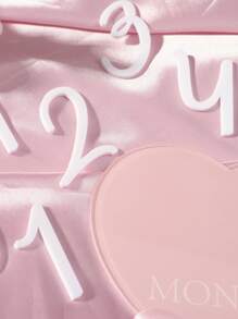 SHEIN 1 Set Heart-Shaped Baby Monthly Milestone Signs Pink Acrylic 3D Monthly Milestone Cards One Month Baby Sign Newborn Photo Props - Pink - View 8