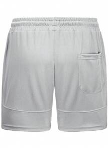 Manfinity Sport PWRUP Men's Light Grey Fabric Athletic Shorts: Breathable, Quick-Drying, And Zippered Pockets For Secure Storage During Workouts - Light Grey - View 2