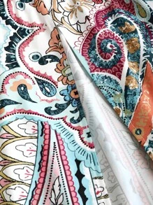 Sweetra Bohemian Style Beach Dress, Spaghetti Strap High-End Long Sundress For Summer Vacation Maxi Women Outfit - Multicolor - View 4