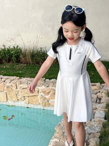 DAZY Young Girl Girl Fall Swimsuit One-Piece Vacation - White - View 2