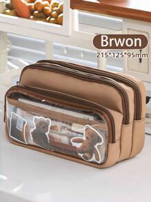 1 Pieza Bolsa de Papelería de Gran Capacidad de 21.5Cm*9.8Cm*12.5Cm, Bolsa de Lápices Creativa, Bolsa de Almacenamiento de Lápices y Bolígrafos, Bolsa de Almacenamiento Portátil de Cosméticos, Bolsa de Lápices Esencial para Volver a la Escuela, Adecuada para Oficina, Útiles Escolares, Regalos de Cumpleaños, Variedad de Colores, Volver a la Escuela, Útiles Escolares