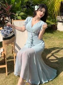 DAZY Women Mid-Long Casual Dress, Minimalist & Stylish For Everyday Wear