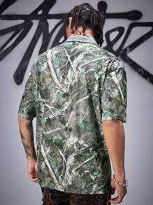 Manfinity VCAY Camisa tipo polo de impresión digital para hombres, casual y de moda para uso diario