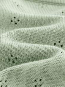 Cozy Pixies Baby Girl Solid Color Wrap Sweater And Leggings Set - Green - View 5