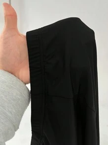 Solflare 黑色加大码女士健身服、七分紧身裤、春夏装 - 黑色 - 查看 6