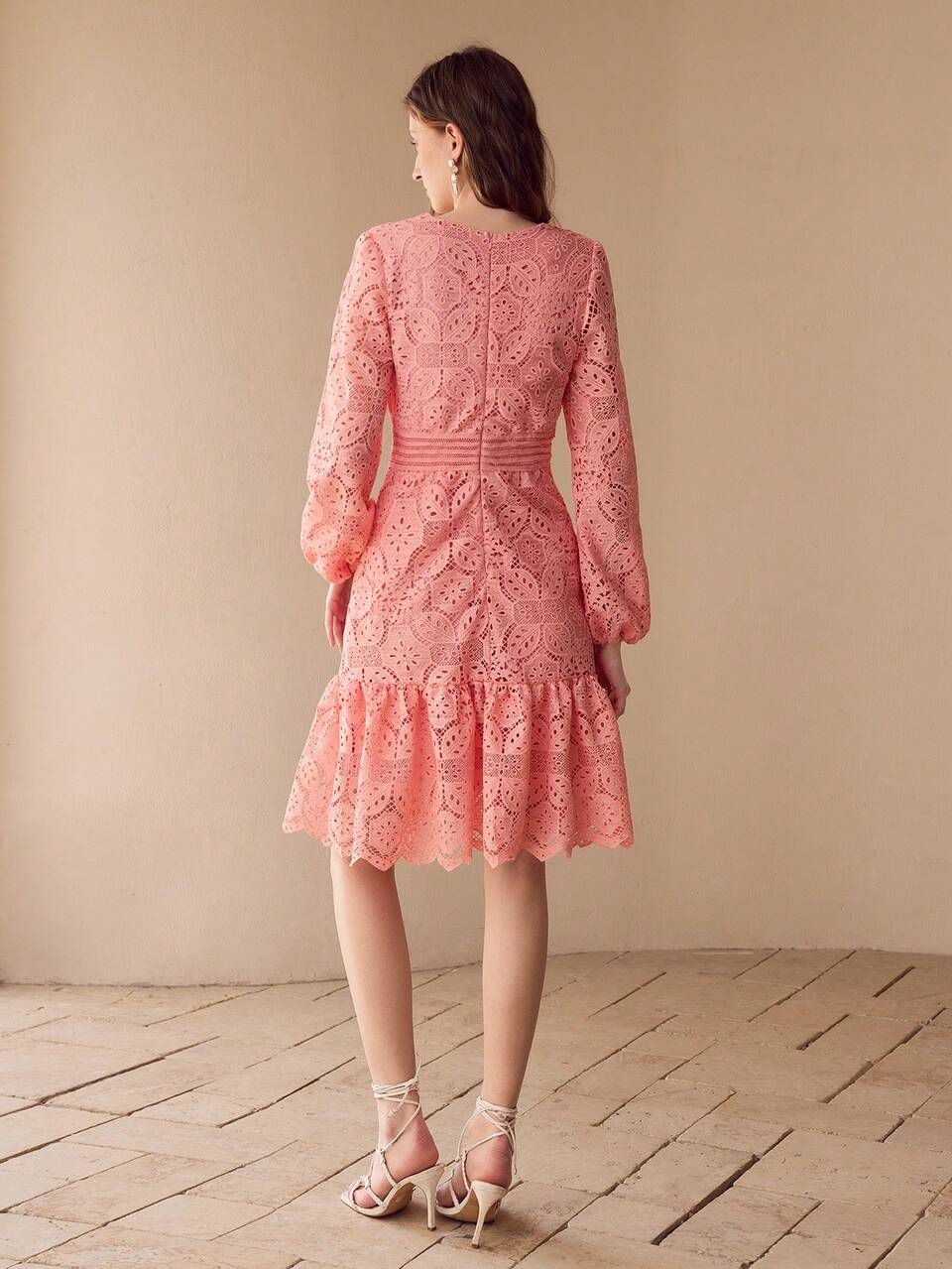 MOTF LACE RUFFLE HEM DRESS