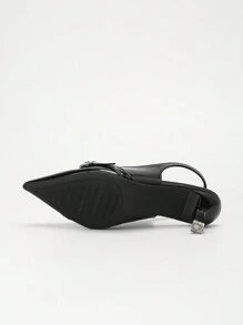 CUCCOO BIZCHIC Women's High Heel Pumps, Lolita Style Solid Pink Color Bowknot 3D Floral Pointed Toe Mule Slingback Shoes, Suitable For All Seasons Spring Summer Shoe