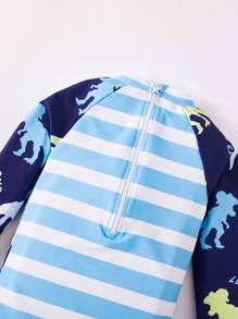 SHEIN 1 Piece Set Young Boys Boys Casual Sports Swimsuit With Dinosaur Pattern Leggings Kids Outfits Young Boy Clothes Back To School Boys Set Suitable For Outdoor Swimming Kids Bathing Suits Suitable For Spring, Summer