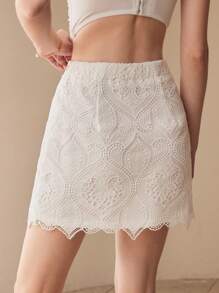 MOTF PREMIUM Guipure-Spitzen-Elastikbund-Rock