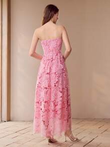 MOTF PREMIUM VESTIDO TUBO DE ENCAJE GUIPUR - Rosa - Ver 7
