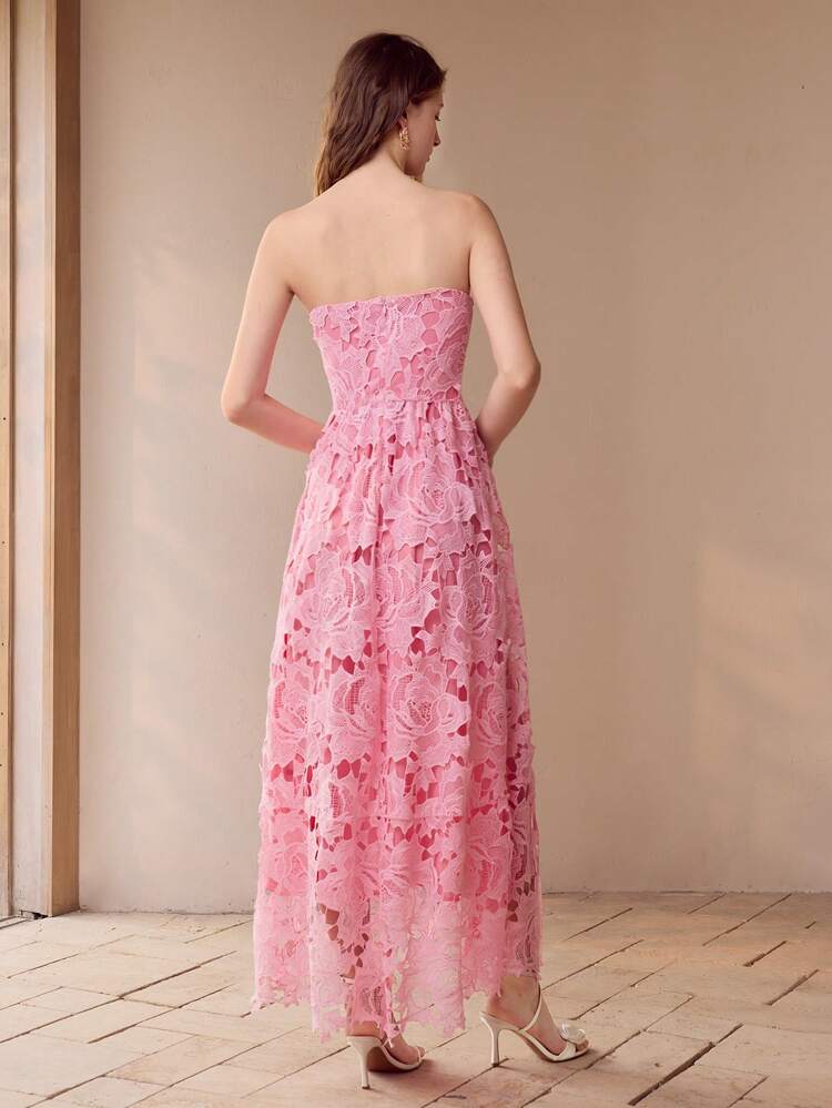 GUIPURE LACE TUBE DRESS