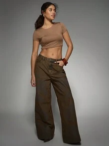 MISSGUIDED Designer Wide Leg Denim Pants Y2K Style Baggy Jeans Vintage Inspired Low Rise Western Detail Fall Winter Fashion Statement Piece Streetwear Festival Ready