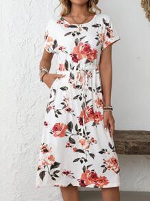 EMERY ROSE Đầm midi in họa tiết hoa ngày lễ giản dị cho nữ - Nhiều màu - Xem 5