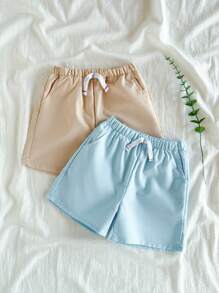 SHEIN 3pcs Young Boy Simple Fashion Casual Daily Shorts Set