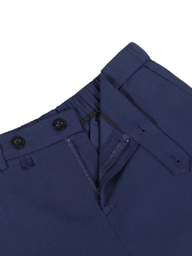 Manfinity Mode Calça Social de Negócios Casual Masculina, Presentes para Namorado, Calça Casual Masculina, Roupas Masculinas, Calças Masculinas - Azul Marinho - Visão 5