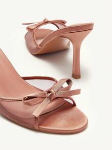 CUCCOO CHICEST Sandalias de tacón alto con punta redonda y malla marrón para mujer - Marrón Chocolate - Ver 10
